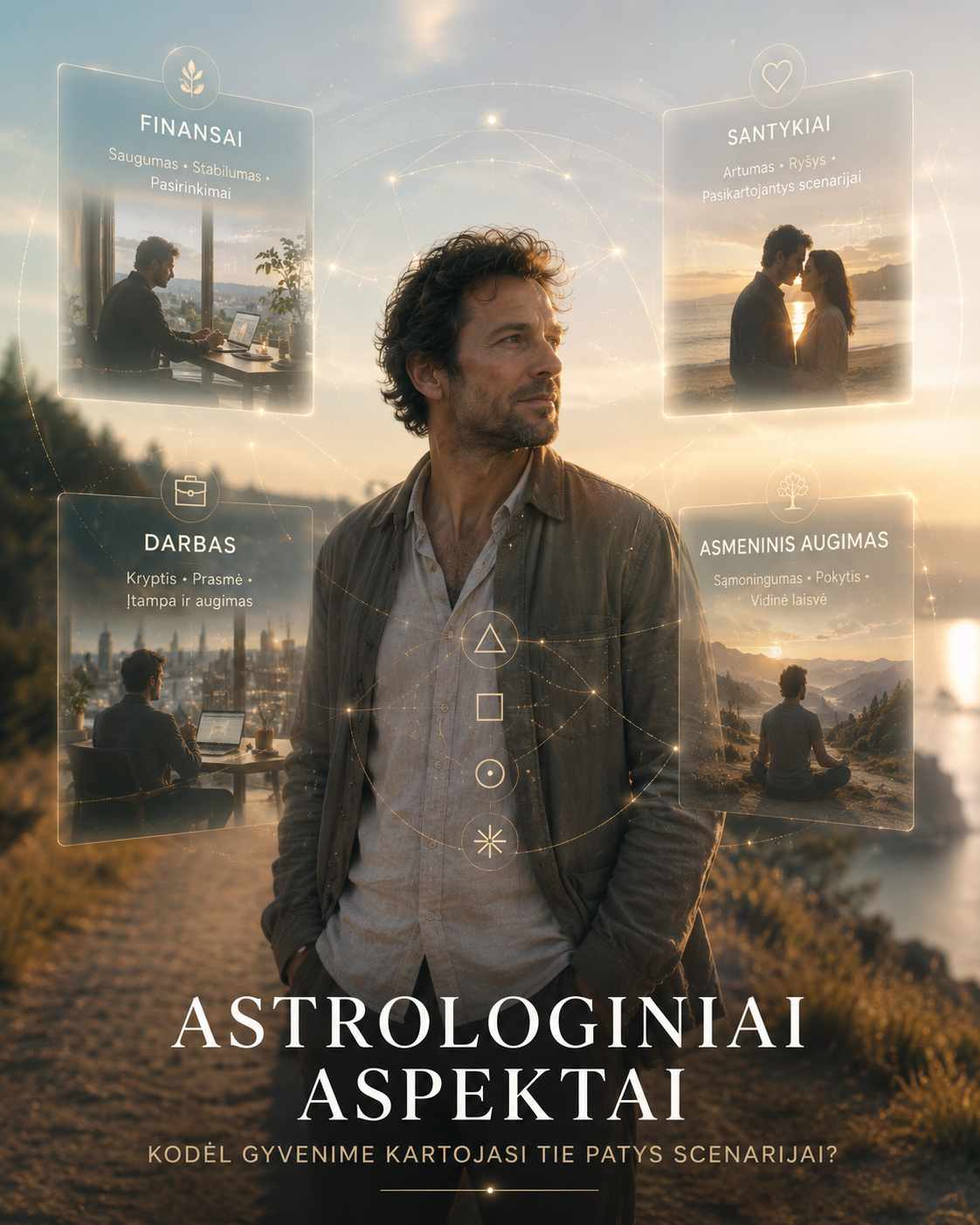 Astrologiniai aspektai, santykiai, darbas, finansai ir asmeninis augimas
